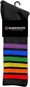 Rainbow Pride Crew Socks | LGBTQ+ Colorful Striped Socks