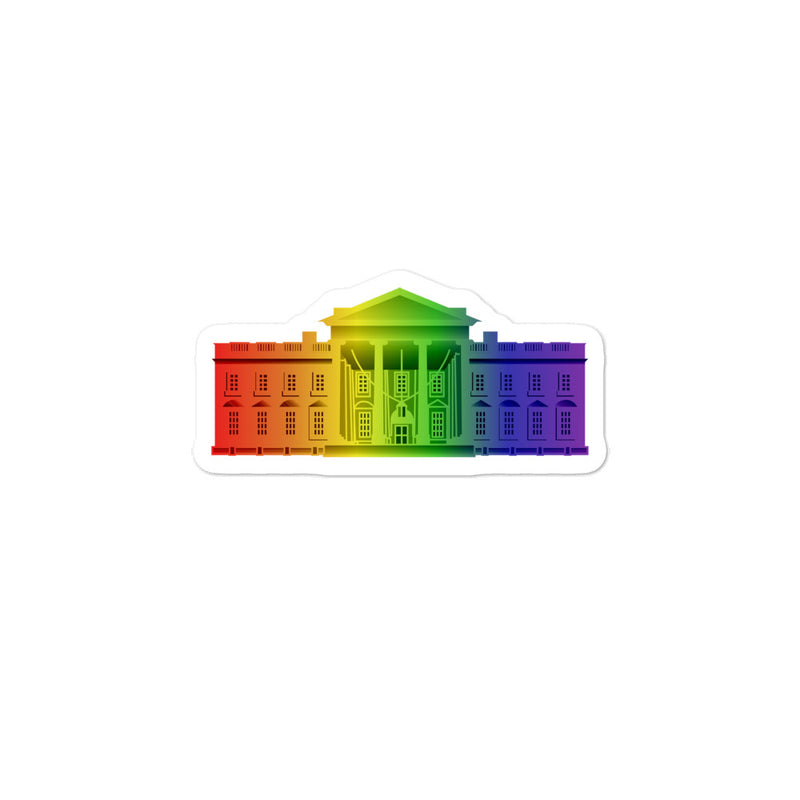 Rainbow White House Sticker