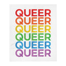 Queer Stacked Rainbow Throw Blanket