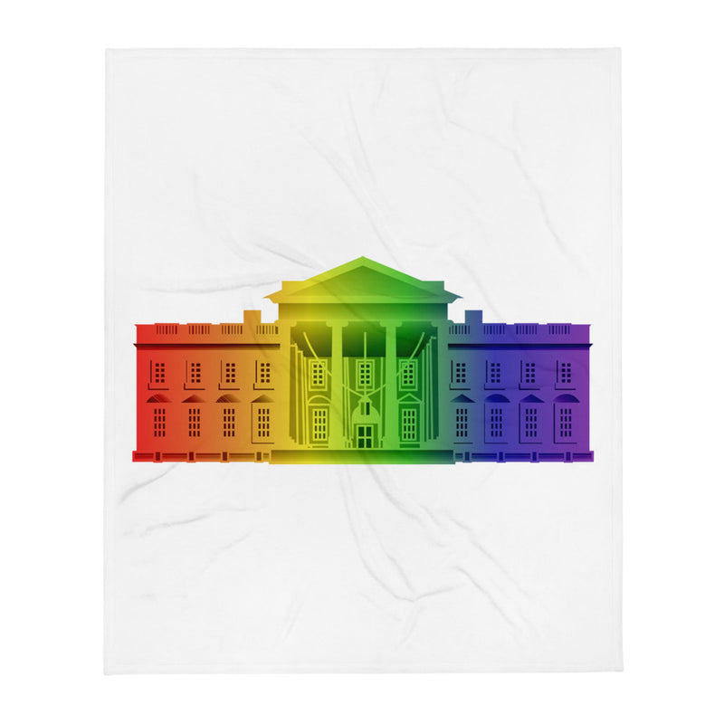 Rainbow White House Throw Blanket