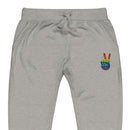 Rainbow peace sign embroidered Joggers