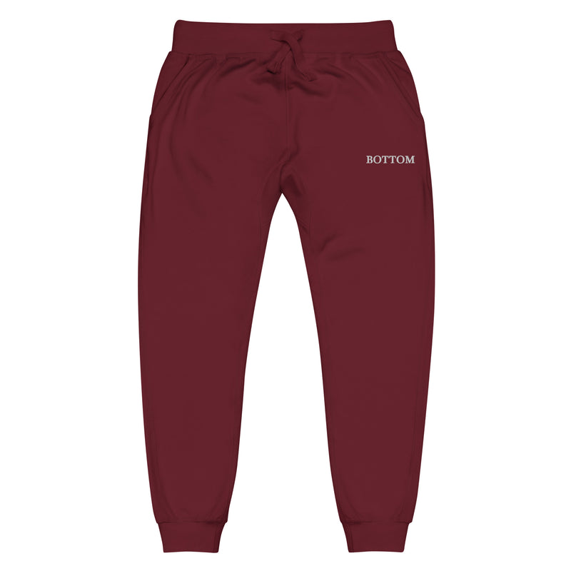 Bottom embroidered Joggers in Maroon