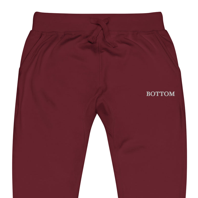 Bottom embroidered Joggers in Maroon