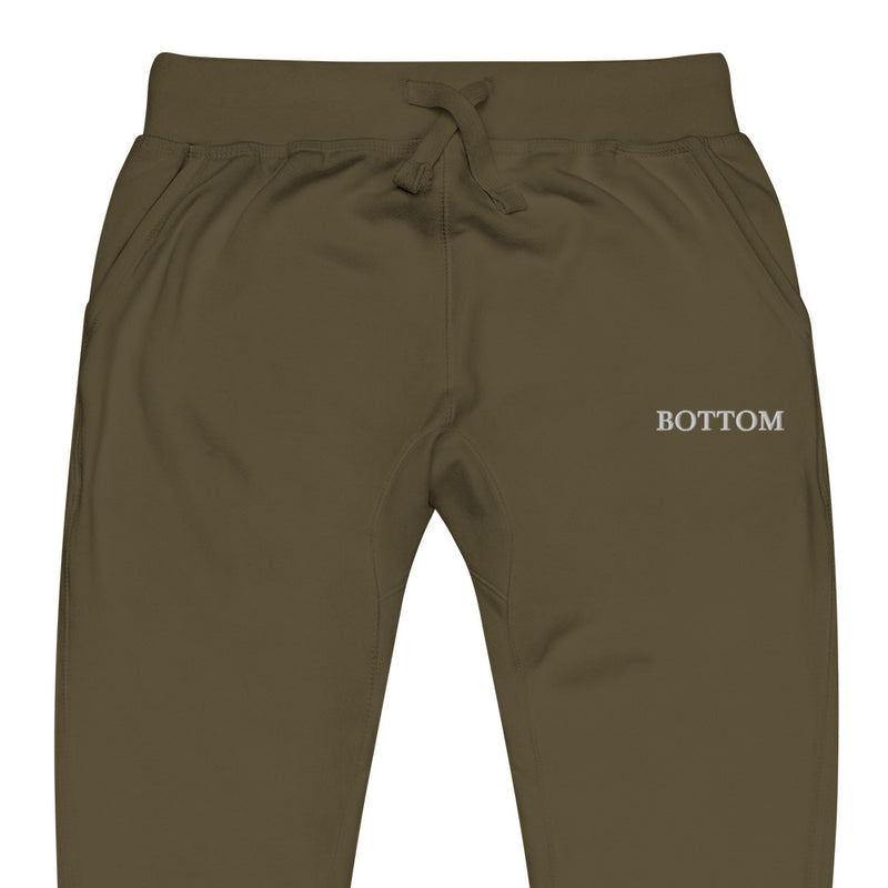 Bottom embroidered Joggers in Military Green