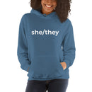 she/they Pronoun Hoodie