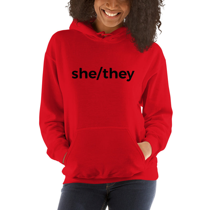 she/they Pronoun Hoodie
