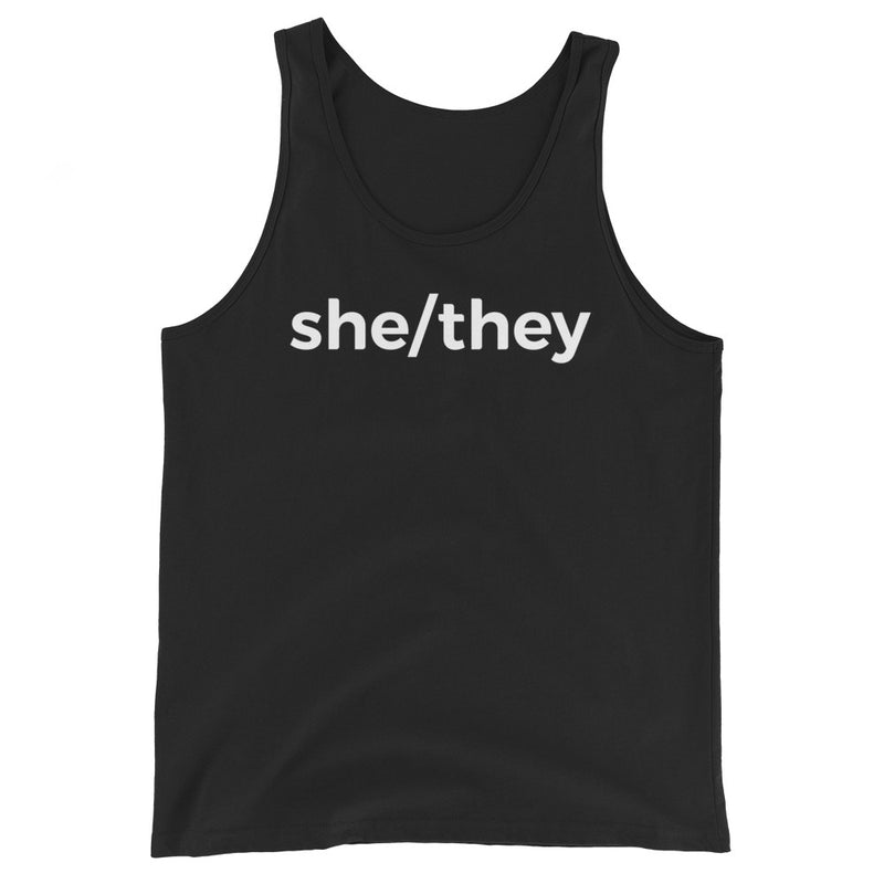 she/they Pronoun Tank Top