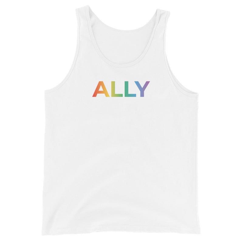 Ally Rainbow Fade Tank Top in White