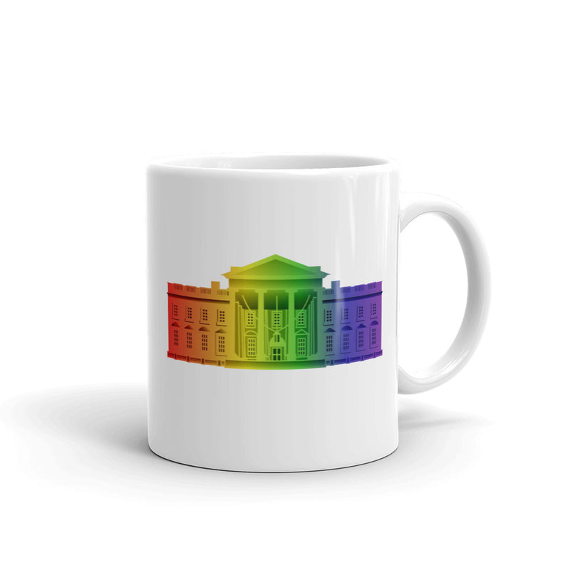 Rainbow White House Mug