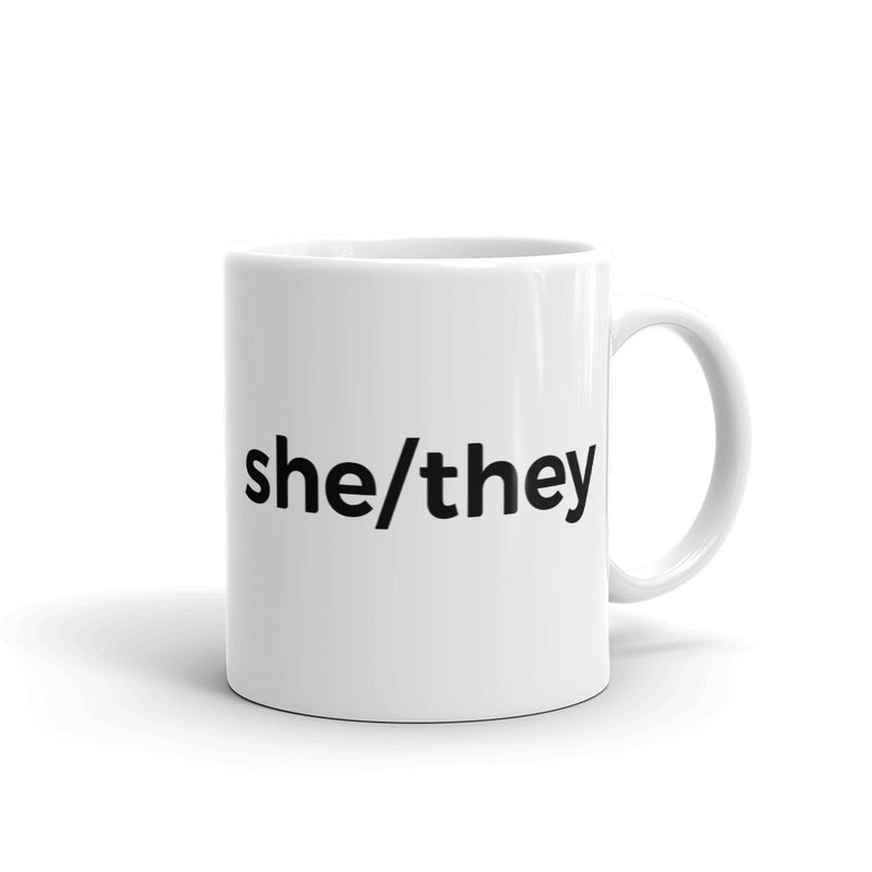 she/they Pronoun Mug