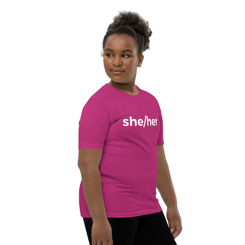 she/her Pronoun Youth T-Shirt