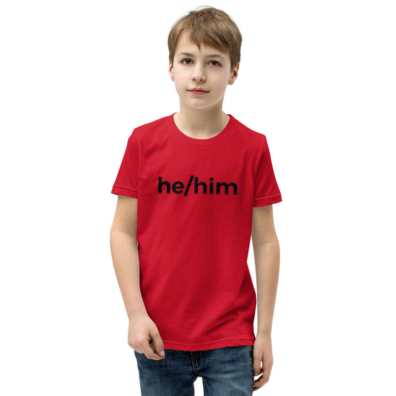 he/him Pronoun Youth T-Shirt