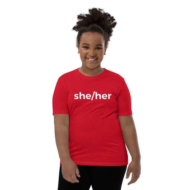 she/her Pronoun Youth T-Shirt